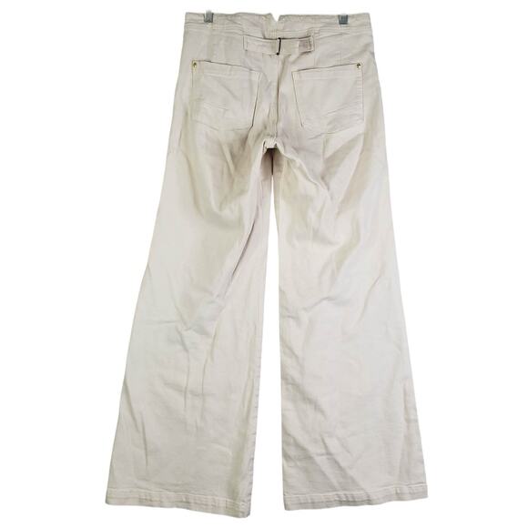 Pilcro Anthropologie The Kit High Rise Wide Leg Utility Trousers Size 29 Beige - Picture 5 of 13